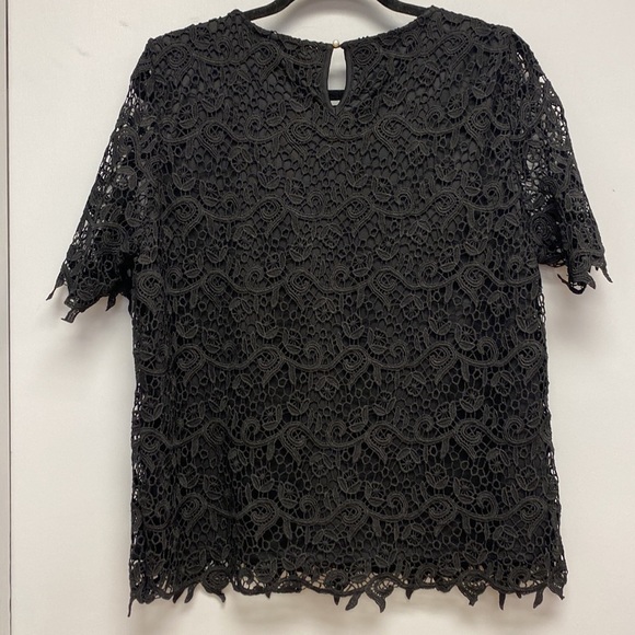 Philosophy Women’s Short Sleeve Lace Overlayed Blouse - Picture 2 of 5